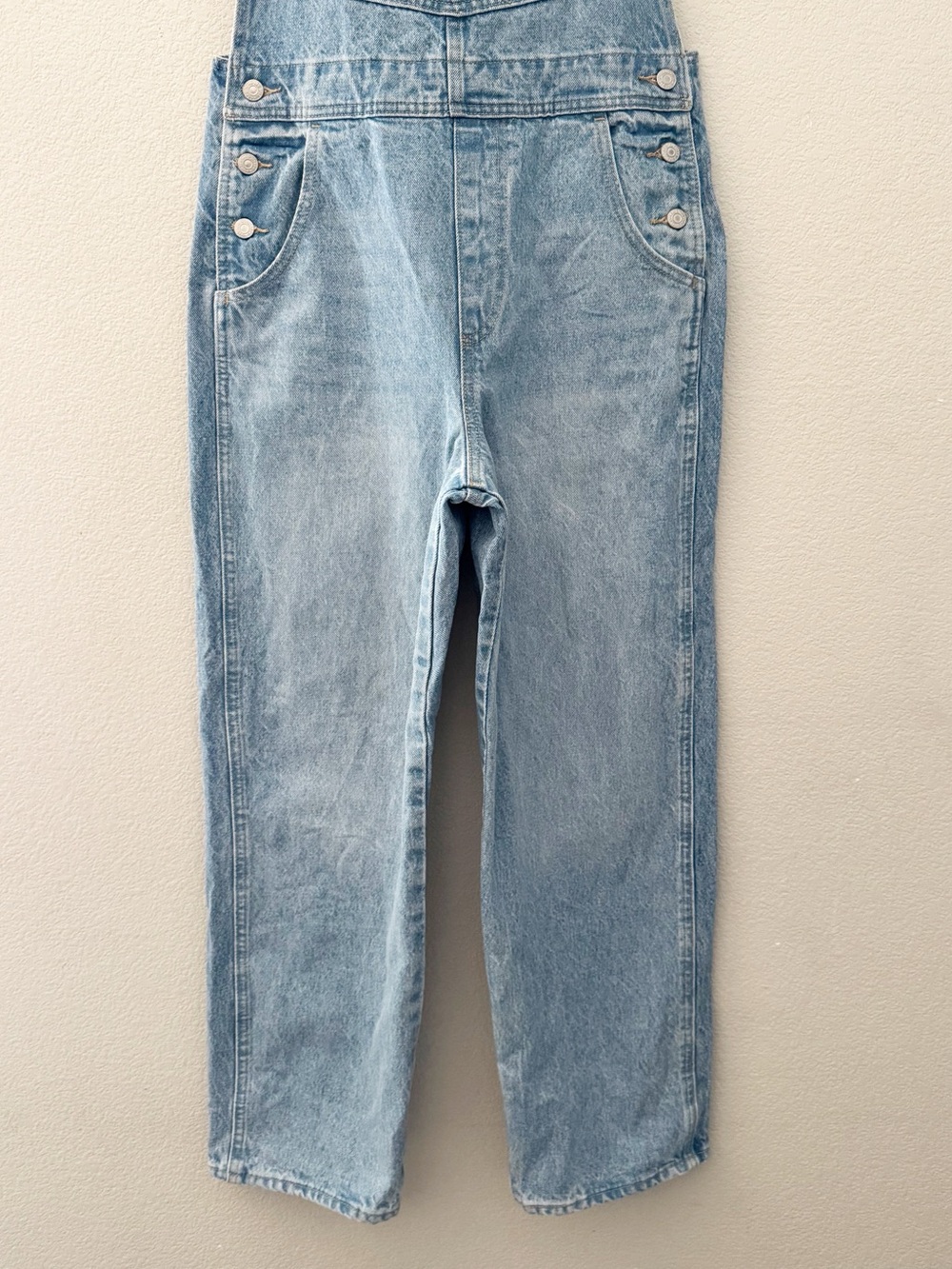 Levis Vintage Straight Denim Overalls Light Wash What A Delight Jean Classic 90s - Picture 10 of 14